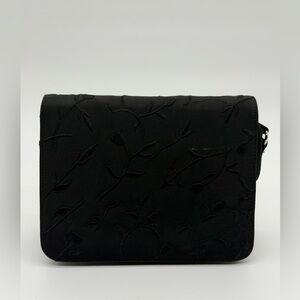 Chic Black Floral Crossbody Bag